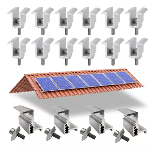 Kit Grampo Final E Intermediário Linha C P/ 07 Placas Solar Kit Grampo Final E Intermediário Linha C P/ 07 Placas Solar